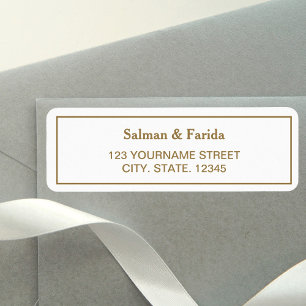 White and Gold Return Address Labels