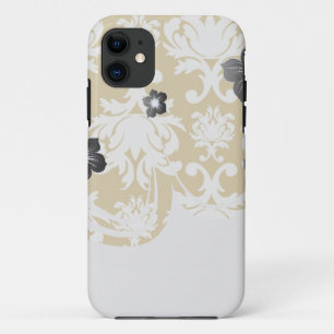 white and gold royale lovely damask Case-Mate iPhone case