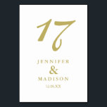 White and gold script wedding Table Card<br><div class="desc">Wedding</div>