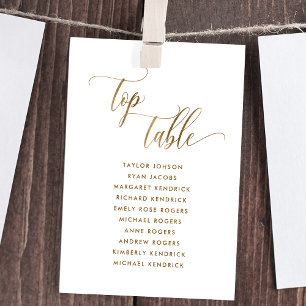 White and Gold, Top Table Seating Plan Card