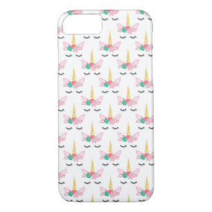 White and Gold Unicorn Face Pattern Case-Mate iPhone Case