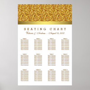 White and Gold Wedding Seating Chart