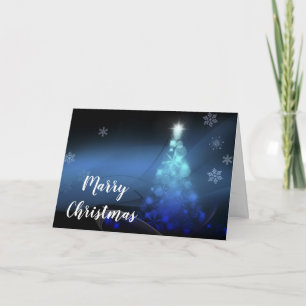 White and Golden Ball With Snow Merry Christmas Holiday Card