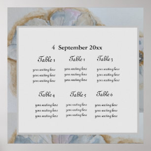 White and golden floral poster