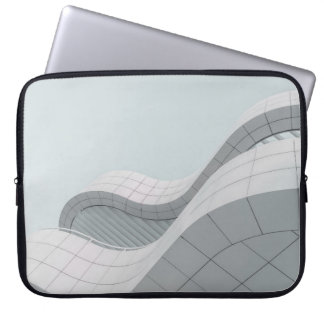 WHITE AND GRAY BUILDING STRUCTURE LAPTOP SLEEVE