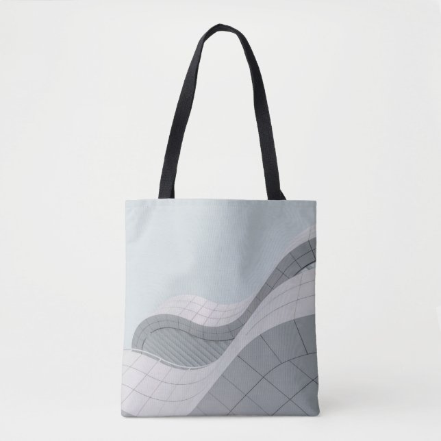 WHITE AND GRAY BUILDING STRUCTURE TOTE BAG (Front)