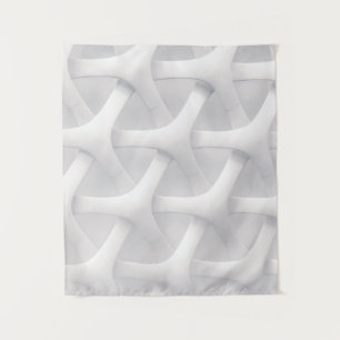 White and gray optical illusion tapestry