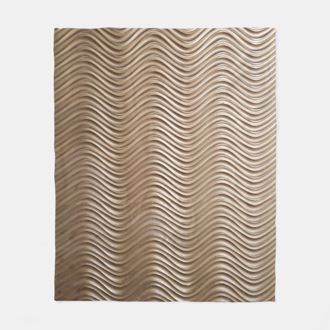White and gray striped textile fleece blanket (Front)