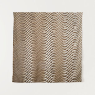 White and gray striped textile tapestry