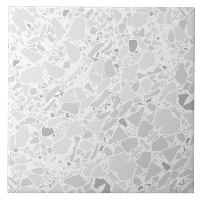 White and Gray Terrazzo Modern Simple Tile (Front)