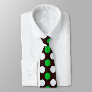 White and Green Circular Seamless Pattern Tie