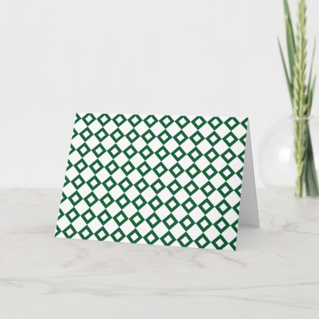 White and Green Diamond Pattern Card (Front)