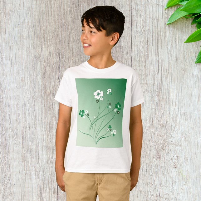 White And Green Flowers T-Shirt (Creator Uploaded)