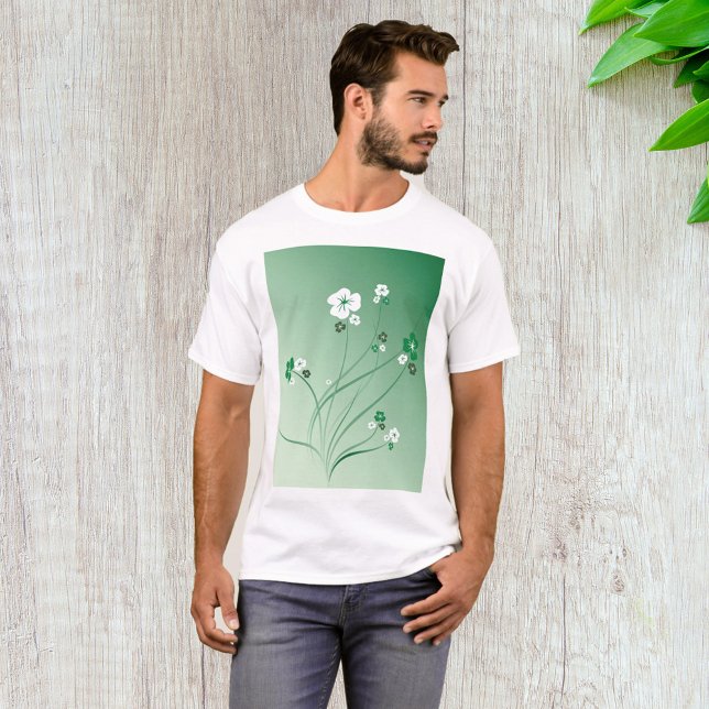White And Green Flowers T-Shirt (Creator Uploaded)