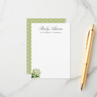 White and Green Hydrangea Baby Advice