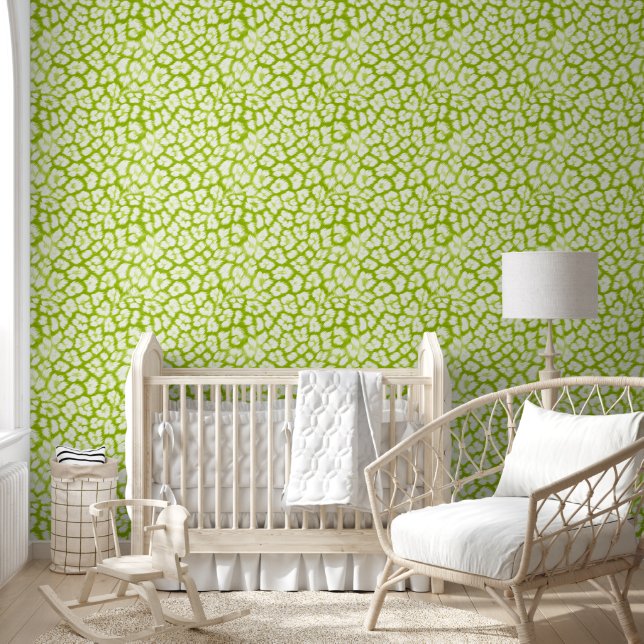 White and green leopard print  wallpaper (Kids)