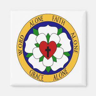 White And Green Luther Rose Magnet