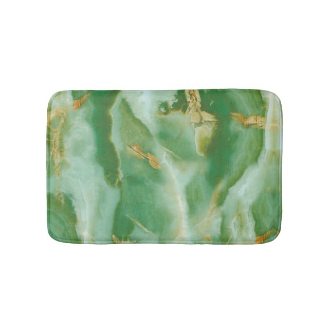 White and green stone texture bath mat (Front)