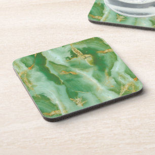 White and green stone texture coaster