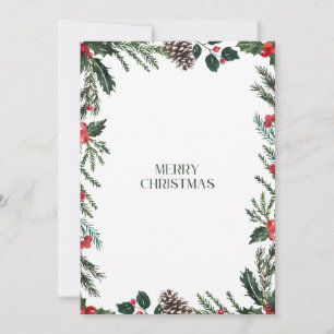 White and green watercolor christmas invitation