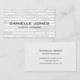 White and Grey Brick Simple Design Business Card