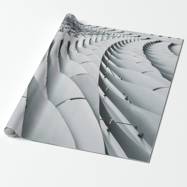 White and grey building structure wrapping paper (Unrolled)