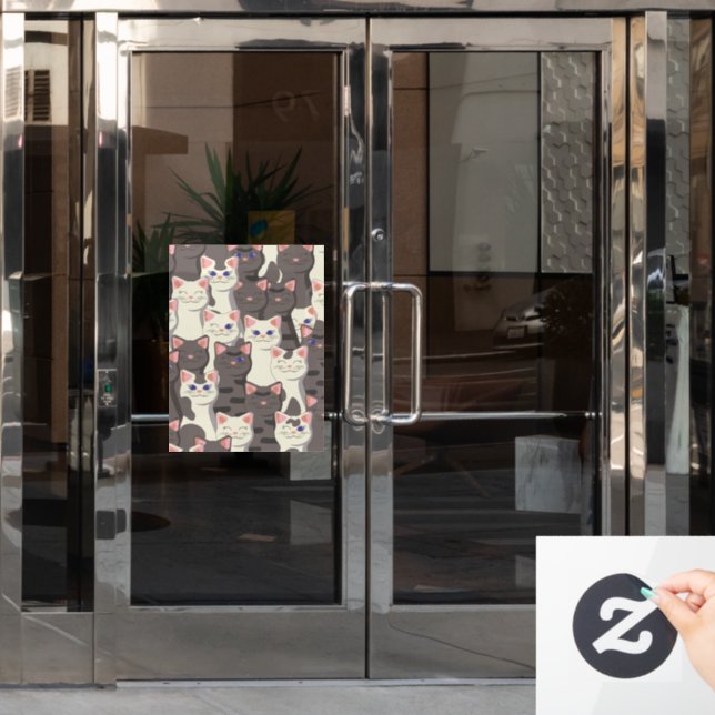 White and grey cats pattern (Office Door)