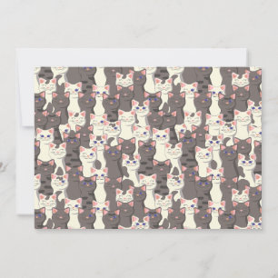White and grey cats pattern announcement