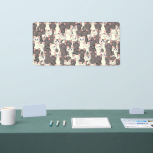 White and grey cats pattern banner