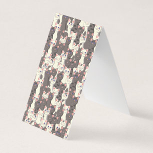 White and grey cats pattern business card