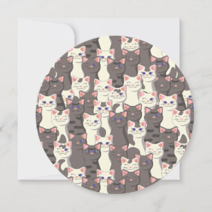 White and grey cats pattern card