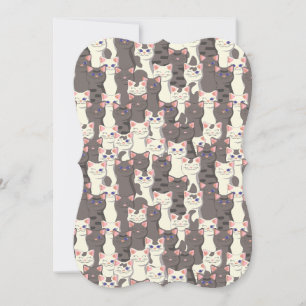 White and grey cats pattern card
