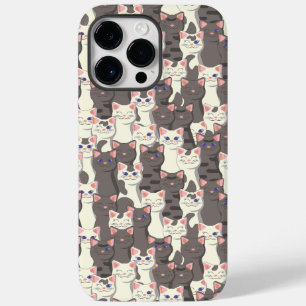White and grey cats pattern Case-Mate iPhone 14 pro max case