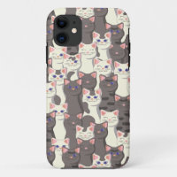 White and grey cats pattern