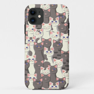 White and grey cats pattern Case-Mate iPhone case