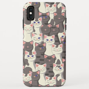 White and grey cats pattern Case-Mate iPhone case
