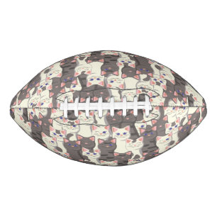 White and grey cats pattern football