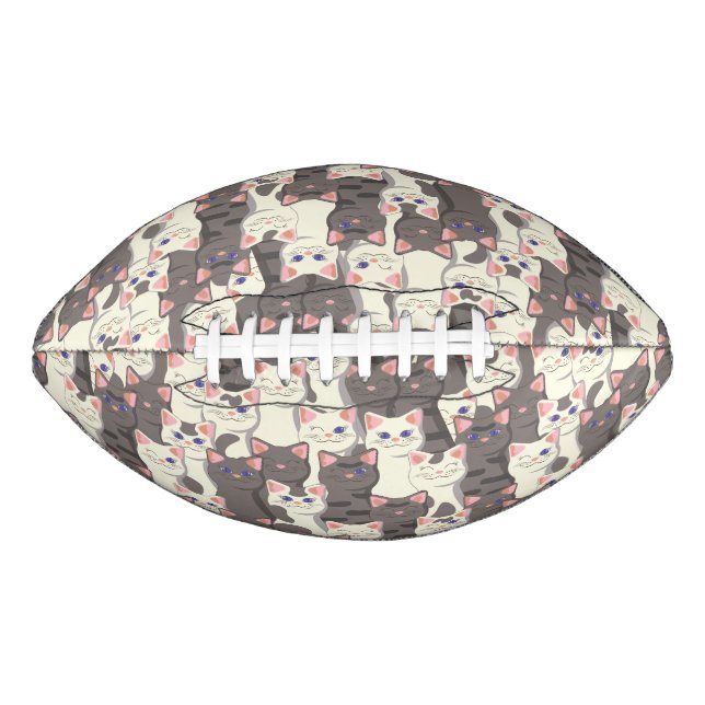 White and grey cats pattern football (Front)