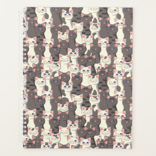 White and grey cats pattern planner