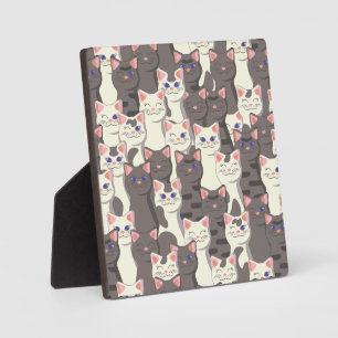 White and grey cats pattern plaque