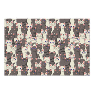 White and grey cats pattern poster