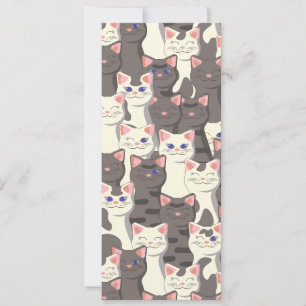 White and grey cats pattern save the date