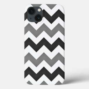 White and Grey Chevron Zigzag iPhone 13 Case