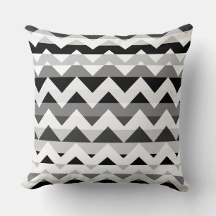 White and Grey Chevron Zigzag Cushion
