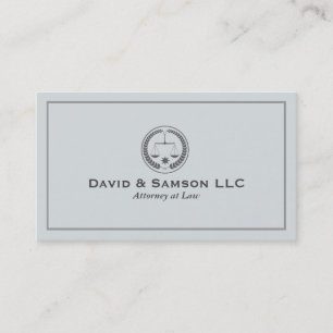 White And Grey Classic Attorney At Law Business Card
