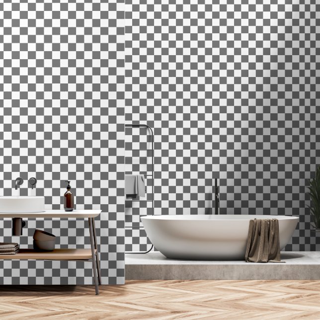 White and grey colour peel and stick wallpaper (Bathroom)