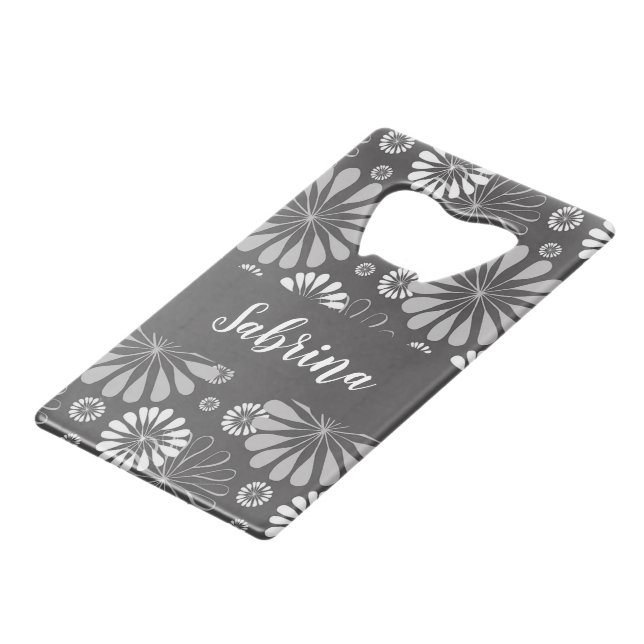 White and grey floral pattern (Front Angled)