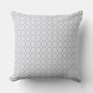 white and grey geometric art deco shapes cushion
