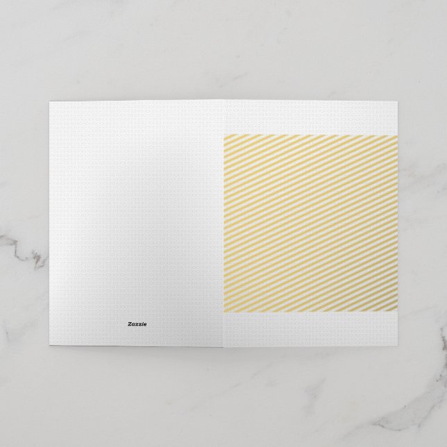White and grey geometric pattern with interlocking foil greeting card (Outside Laydown)