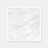 White and Grey Marble Background Paper Napkins